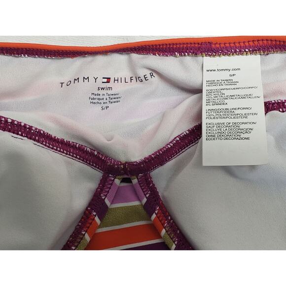 Tommy Hilfiger Striped Tankini Swim Suit Top - Size Small - Picture 4 of 4